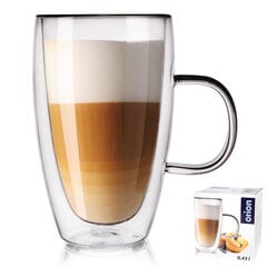 Orion kavos latte dvigubo stiklo termo puodelis, 430 ml kaina ir informacija | Taurės, puodeliai, ąsočiai | pigu.lt