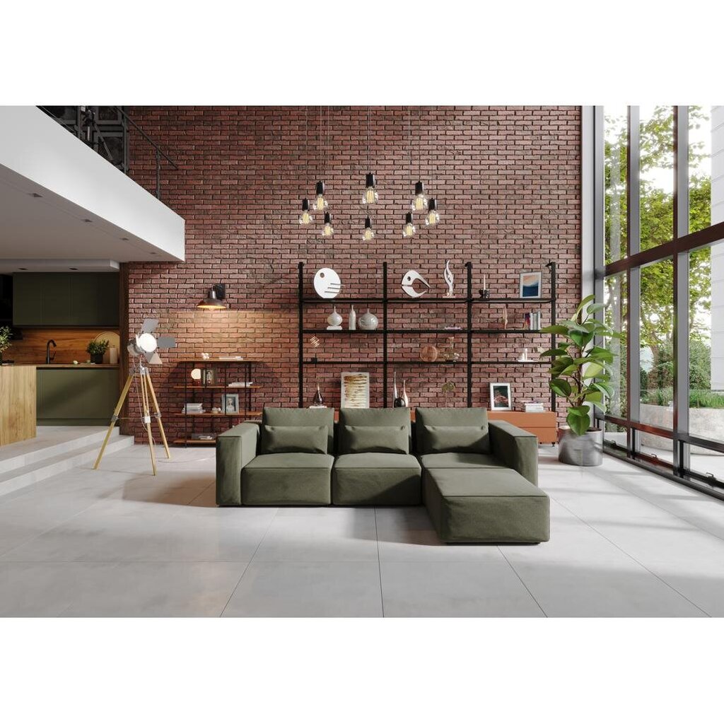 Sofa Riposo ottimo, 290x185x85 cm, žalia цена и информация | Minkšti kampai | pigu.lt