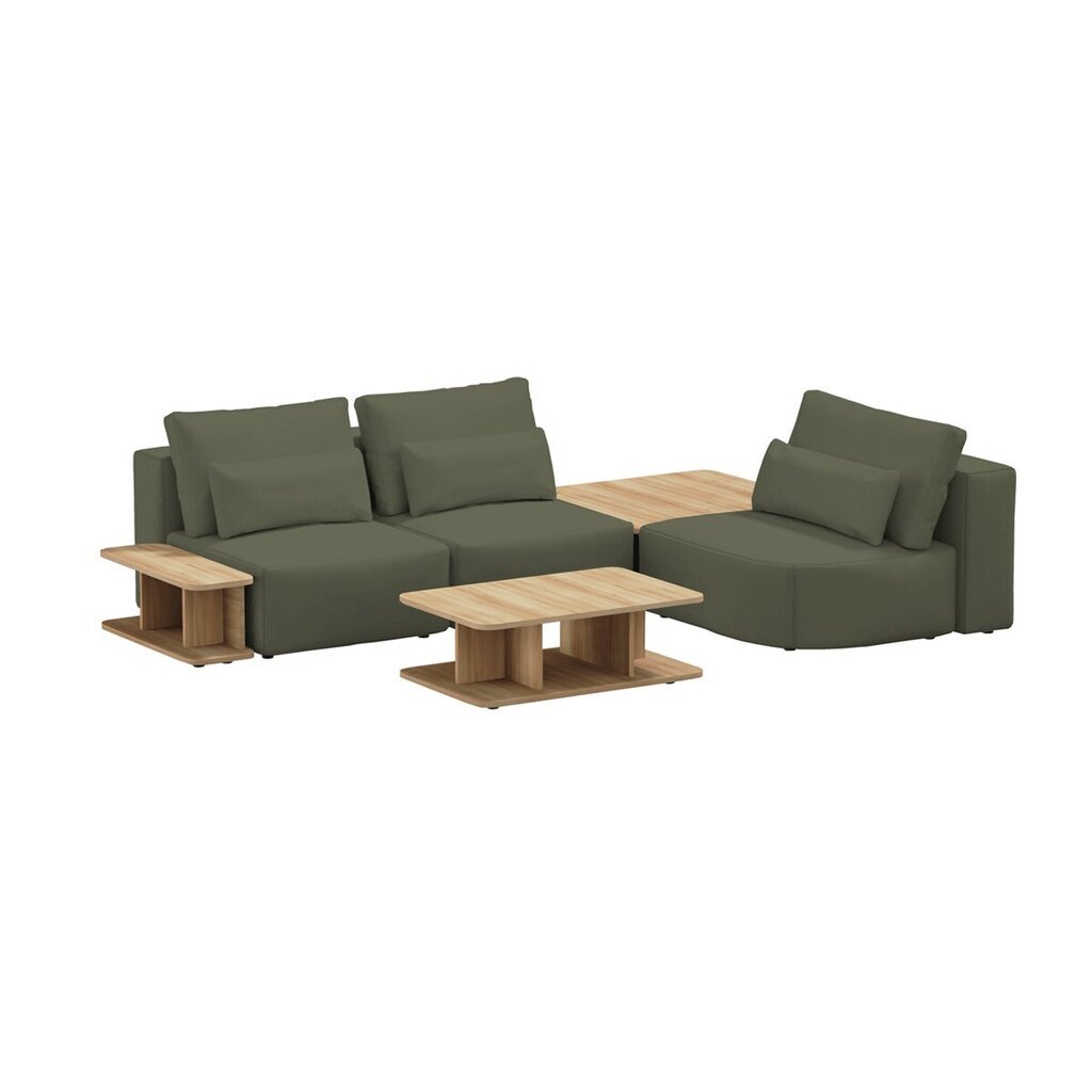 Kampinė sofa su stalu Riposo Ottimo, 290x185x85cm, žalia kaina ir informacija | Minkšti kampai | pigu.lt
