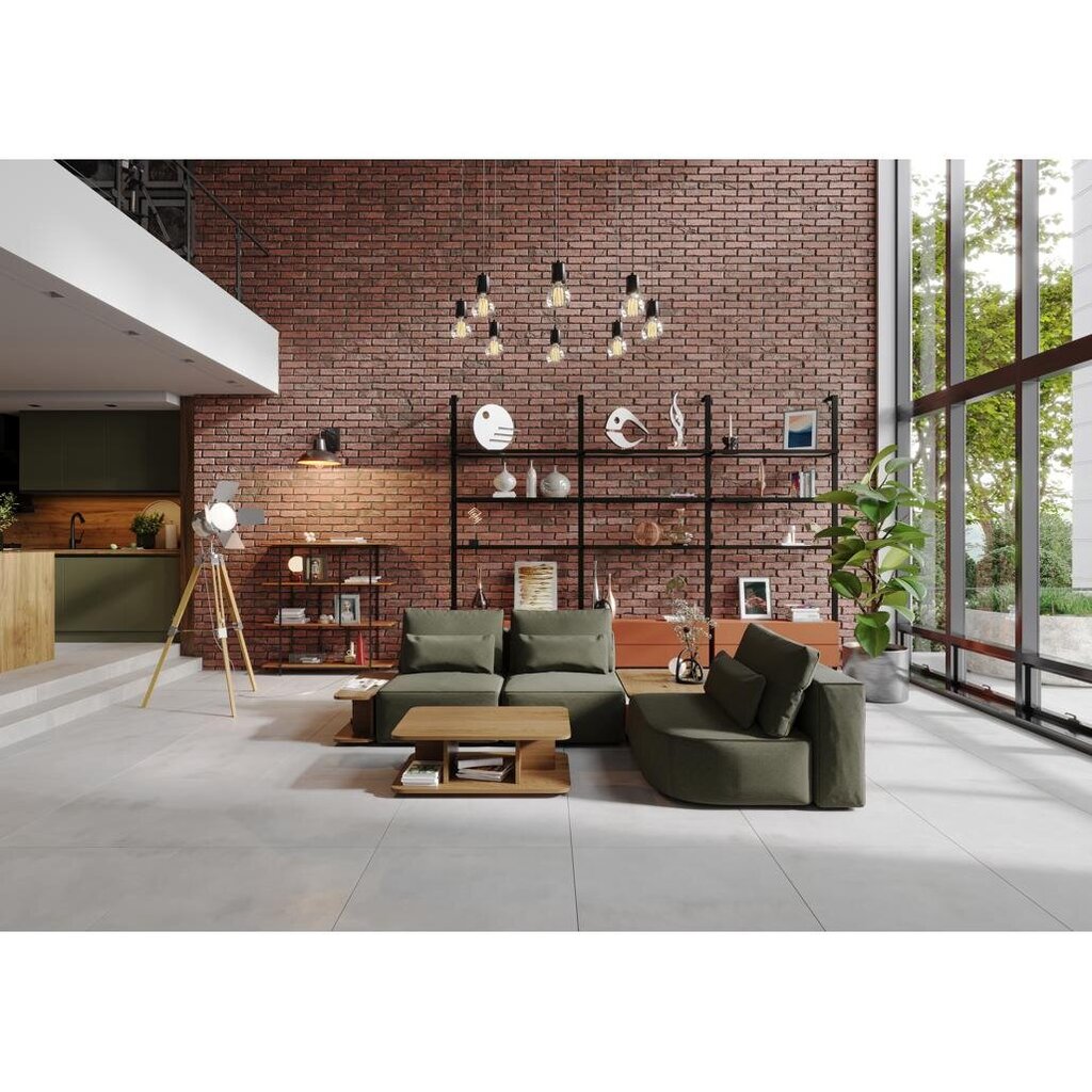 Kampinė sofa su stalu Riposo Ottimo, 290x185x85cm, žalia kaina ir informacija | Minkšti kampai | pigu.lt