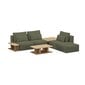 Kampinė sofa su stalo komplektu ir pufu Riposo Ottimo, 290x290x85cm, žalia цена и информация | Minkšti kampai | pigu.lt