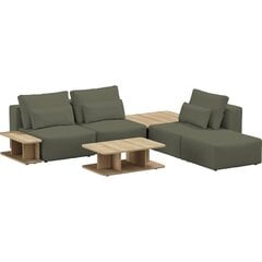 Kampinė sofa su stalo komplektu ir pufu Riposo Ottimo, 290x290x85cm, žalia kaina ir informacija | Minkšti kampai | pigu.lt