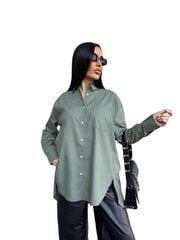 Рубашка оверсайз цвета хаки цена и информация | Женские блузки, рубашки | pigu.lt