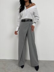 Классические брюки с поясом для женщин, серые цена и информация | Брюки | pigu.lt