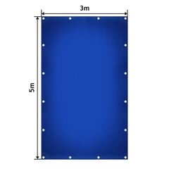 Daugiafunkcinis brezentas, 3x5 m, mėlynas цена и информация | Садовые инструменты | pigu.lt