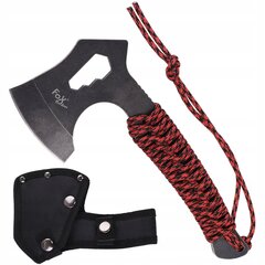 Išgyvenimo kirvis TOMAHAWK Redrope stonewashed hatchet Fox Outdoor juoda/raudona kaina ir informacija | Mechaniniai įrankiai | pigu.lt