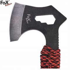 Išgyvenimo kirvis TOMAHAWK Redrope stonewashed hatchet Fox Outdoor juoda/raudona kaina ir informacija | Mechaniniai įrankiai | pigu.lt