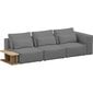 Sofa su šoniniu stalu, 290x105x85cm, pilka kaina ir informacija | Sofos | pigu.lt
