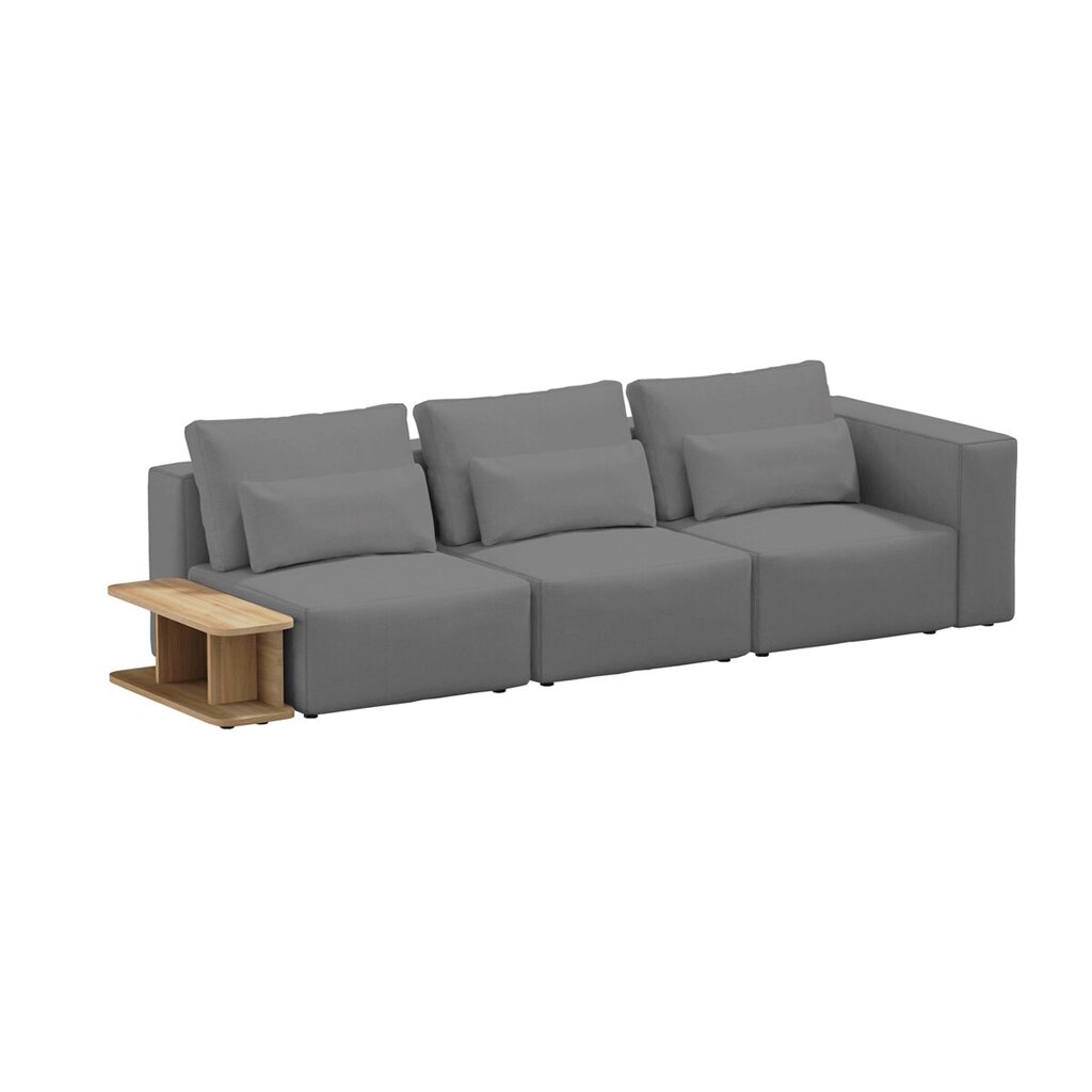 Sofa su šoniniu stalu, 290x105x85cm, pilka kaina ir informacija | Sofos | pigu.lt