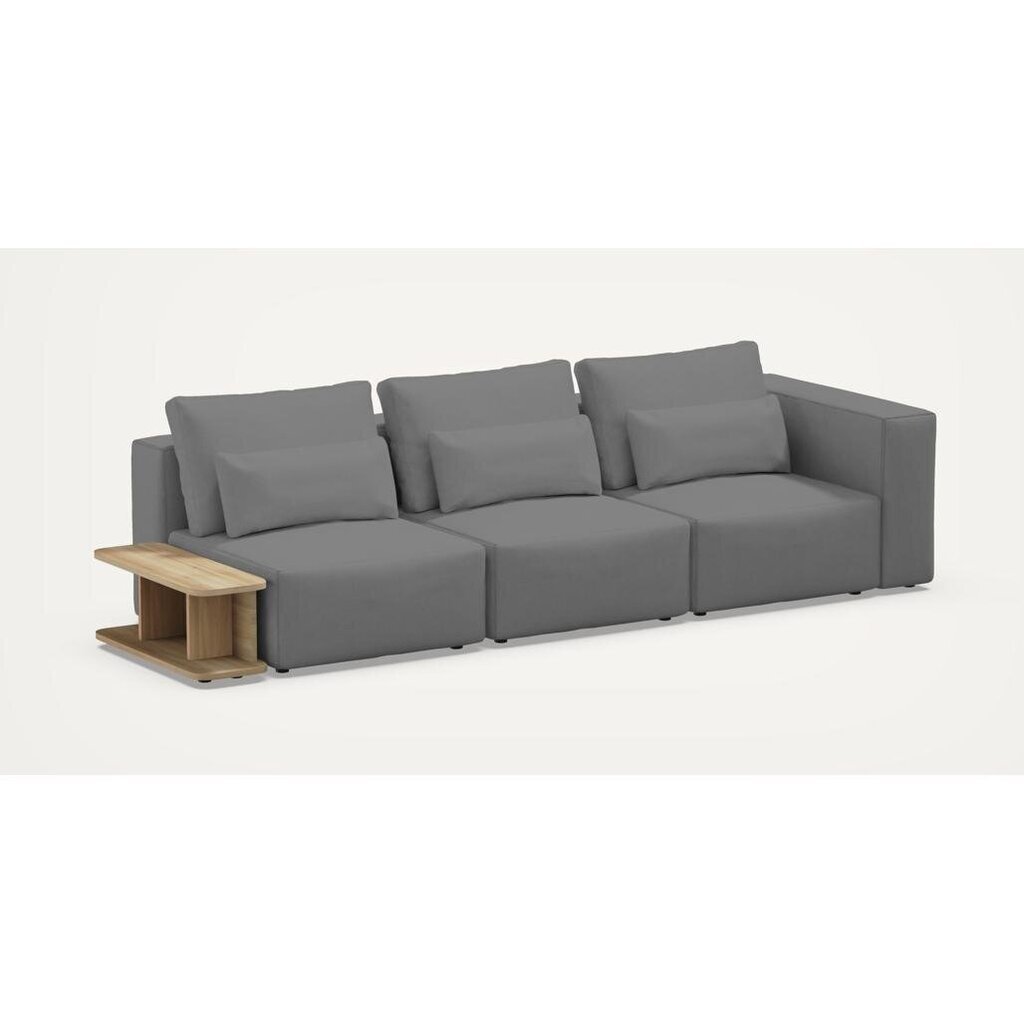 Sofa su šoniniu stalu, 290x105x85cm, pilka цена и информация | Sofos | pigu.lt