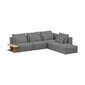Kampinė sofa su šoniniu stalu, 290x265x85cm, pilka kaina ir informacija | Minkšti kampai | pigu.lt