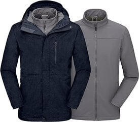 Куртка для мужчин Mapamyumco Softshell 3 в 1, синяя цена и информация | Мужские куртки | pigu.lt