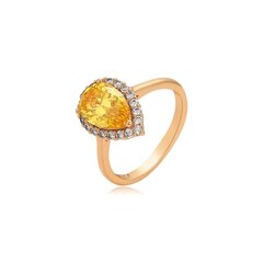 Позолоченное кольцо со сверкающими цирконами I-Style цена и информация | Кольцо | pigu.lt