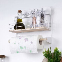 Popierinių rankšluosčių laikiklis su lentyna, baltas kaina ir informacija | Virtuvės įrankiai | pigu.lt