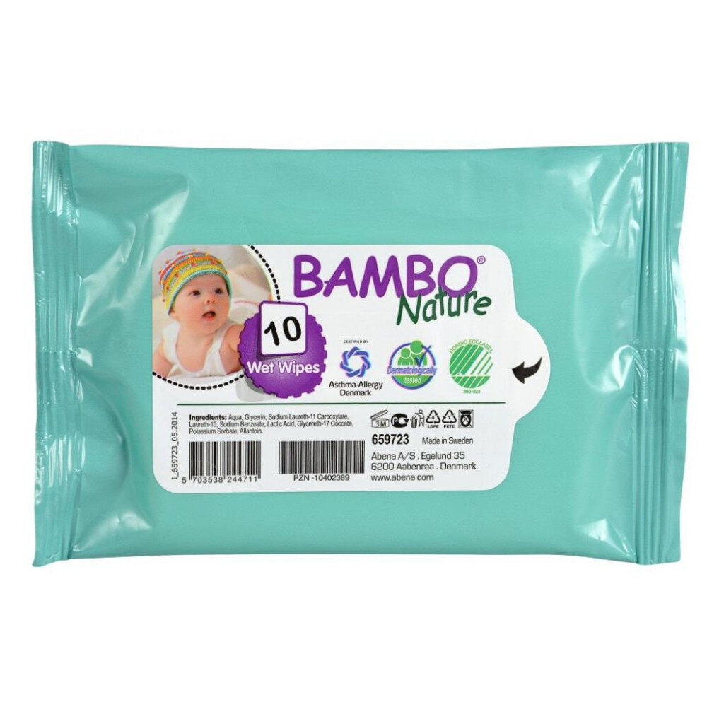 Drėgnos kūdikių servetėlės Bambo Nature, 10 vnt. kaina ir informacija | Drėgnos servetėlės, paklotai | pigu.lt