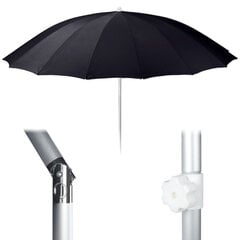 Sodo skėtis ProBeach, juodas цена и информация | Зонты, маркизы, стойки | pigu.lt