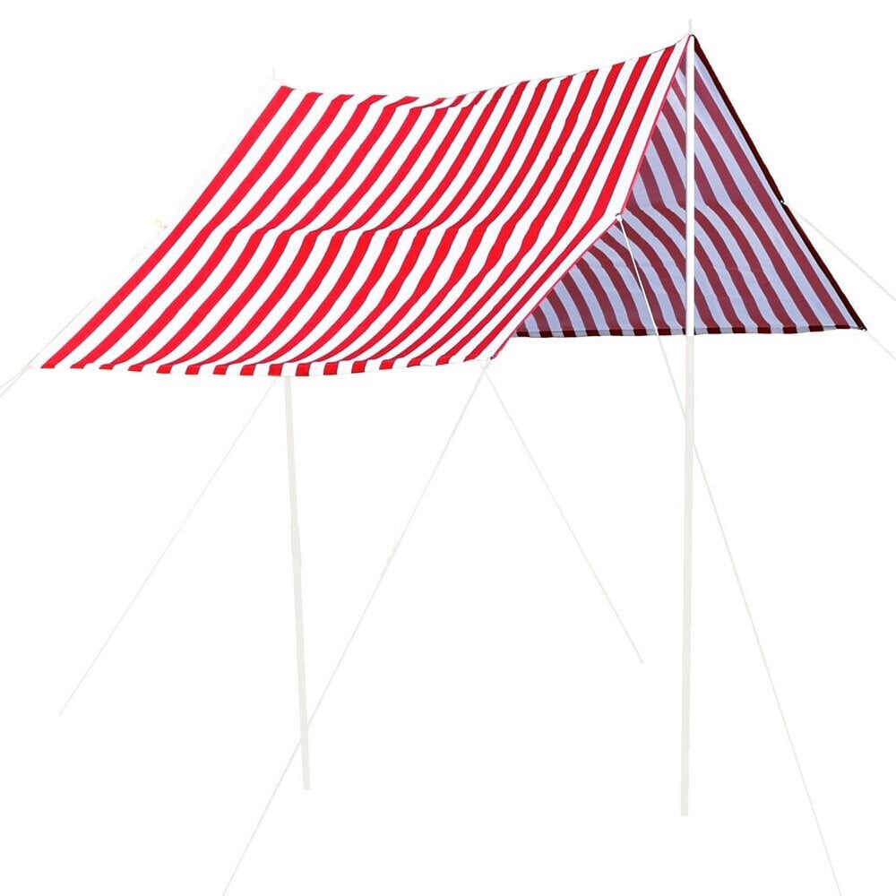 Dvigubas paplūdimio skėtis ProBeach, baltas/raudonas цена и информация | Skėčiai, markizės, stovai | pigu.lt