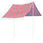 Dvigubas paplūdimio skėtis ProBeach, baltas/raudonas kaina ir informacija | Skėčiai, markizės, stovai | pigu.lt
