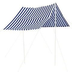 Dvigubas paplūdimio skėtis ProBeach, baltas/mėlynas kaina ir informacija | Skėčiai, markizės, stovai | pigu.lt