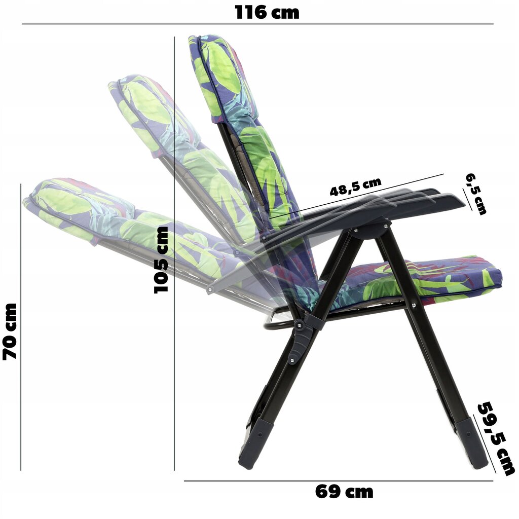 Sulankstoma sodo kėdė Kadax Soller Granat, įvairių spalvų цена и информация | Lauko kėdės, foteliai, pufai | pigu.lt