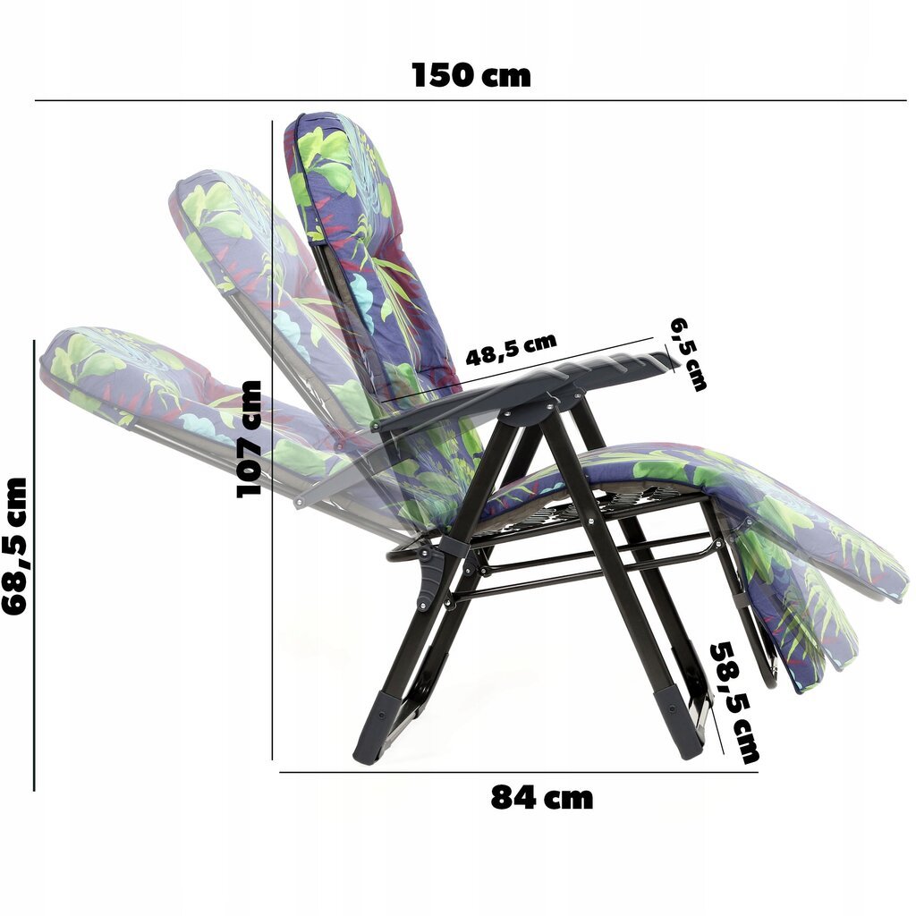 Sulankstoma sodo kėdė-gultas Kadax Soller Plus Granat, įvairių spalvų цена и информация | Lauko kėdės, foteliai, pufai | pigu.lt