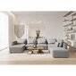 Kampinė sofa su kavos staliukais, 370x265x85cm, pilka kaina ir informacija | Minkšti kampai | pigu.lt