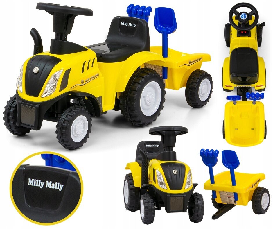 Paspiriama mašinėlė-traktorius su priekaba Milly Mally kaina ir informacija | Žaislai kūdikiams | pigu.lt