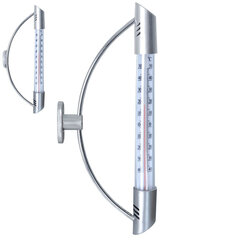 Lauko termometras sidabras 24 cm kaina ir informacija | Meteorologinės stotelės, termometrai | pigu.lt