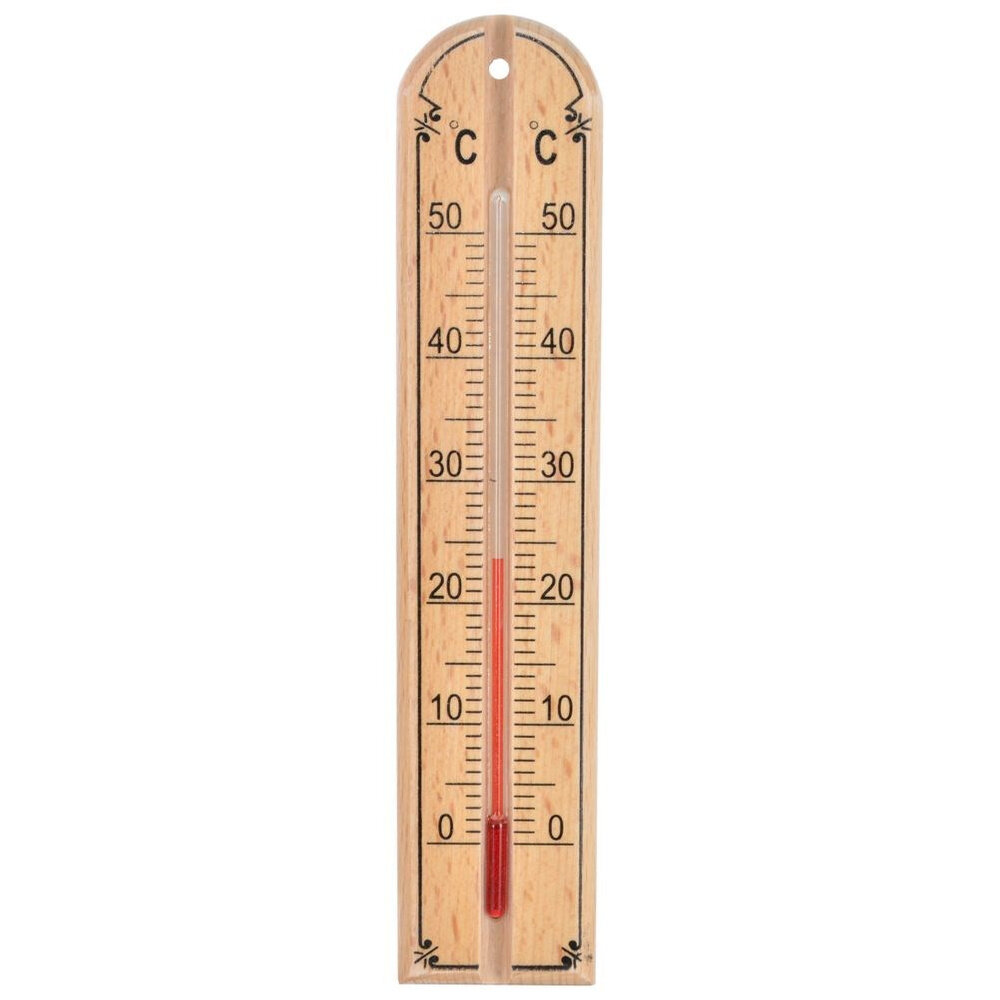 Vidaus termometras medinis 20 cm цена и информация | Meteorologinės stotelės, termometrai | pigu.lt