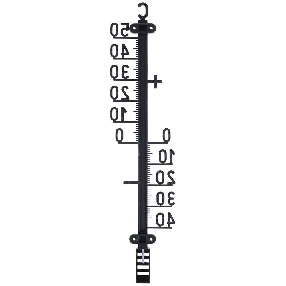 Lauko termometras juodas 41 cm цена и информация | Meteorologinės stotelės, termometrai | pigu.lt