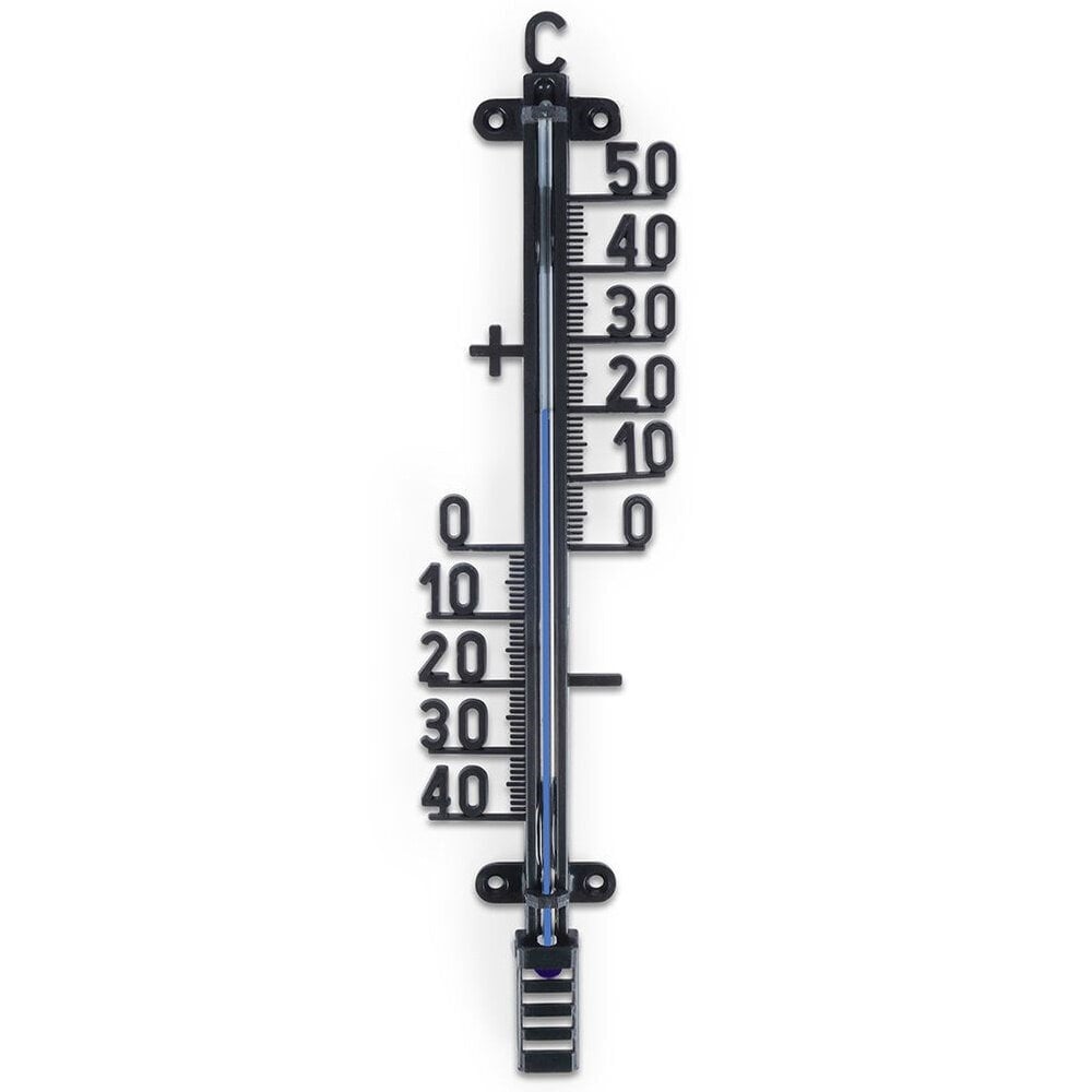 Lauko termometras juodas 25 cm цена и информация | Meteorologinės stotelės, termometrai | pigu.lt