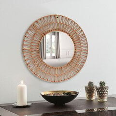 Настенное зеркало Натуральный Бамбук 70 x 3 x 70 cm цена и информация | Зеркала | pigu.lt