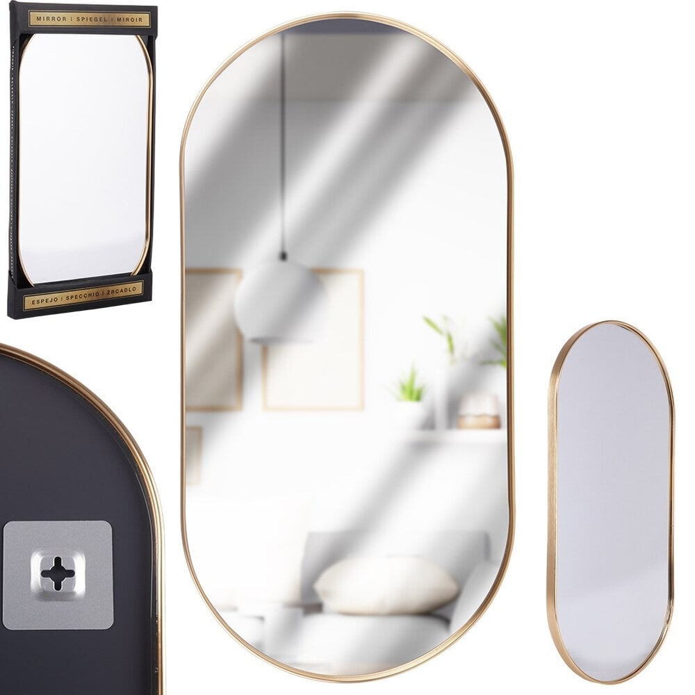 Sieninis veidrodis Vilde, auksinis цена и информация | Veidrodžiai | pigu.lt