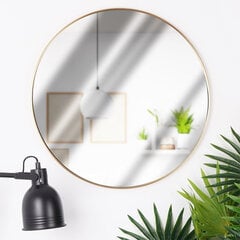 Sieninis veidrodis Vilde, 50 cm, auksinis kaina ir informacija | Veidrodžiai | pigu.lt