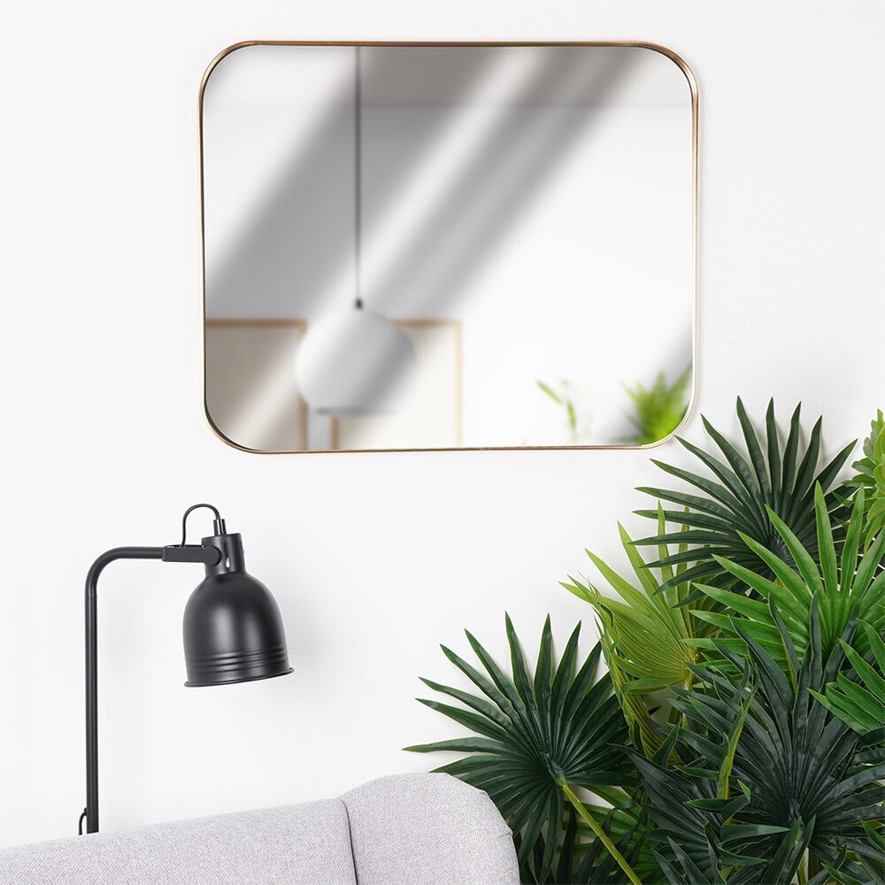 Sieninis veidrodis Vilde, 55x45 cm, auksinis цена и информация | Veidrodžiai | pigu.lt