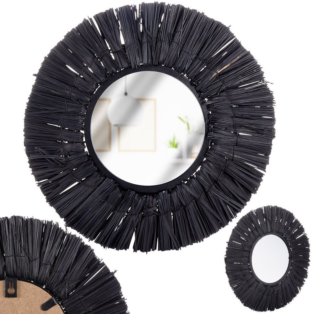 Sieninis veidrodis Home Styling Collection, juodas kaina ir informacija | Veidrodžiai | pigu.lt