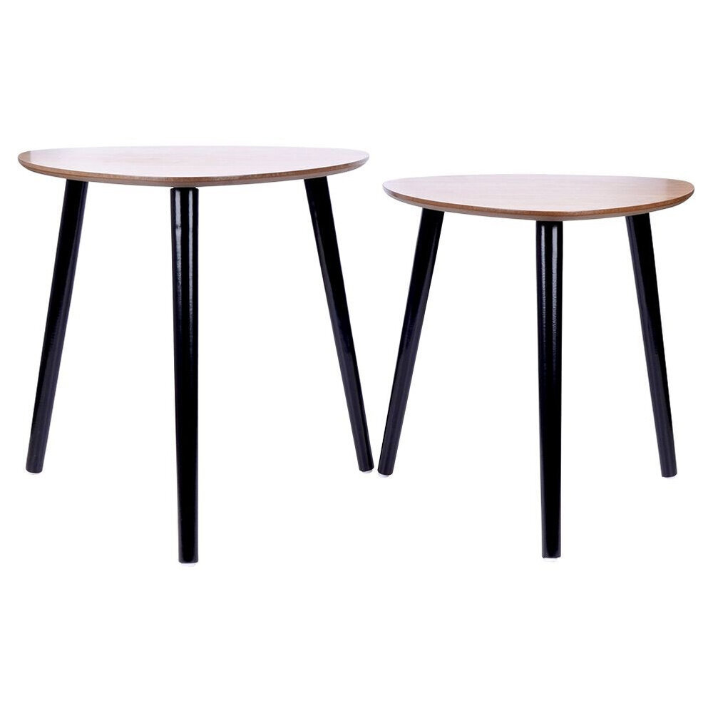 2-ių šoninių staliukų komplektas Trends4You, rudas/juodas kaina ir informacija | Kavos staliukai | pigu.lt