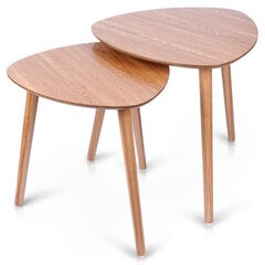 2-ių šoninių staliukų komplektas Trends4You, rudas kaina ir informacija | Kavos staliukai | pigu.lt