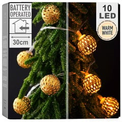 Kalėdinė girlianda, 10 LED, 30 cm kaina ir informacija | Girliandos | pigu.lt