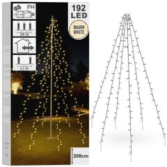 Kalėdinė girlianda, 192 LED, 208 cm. kaina ir informacija | Girliandos | pigu.lt