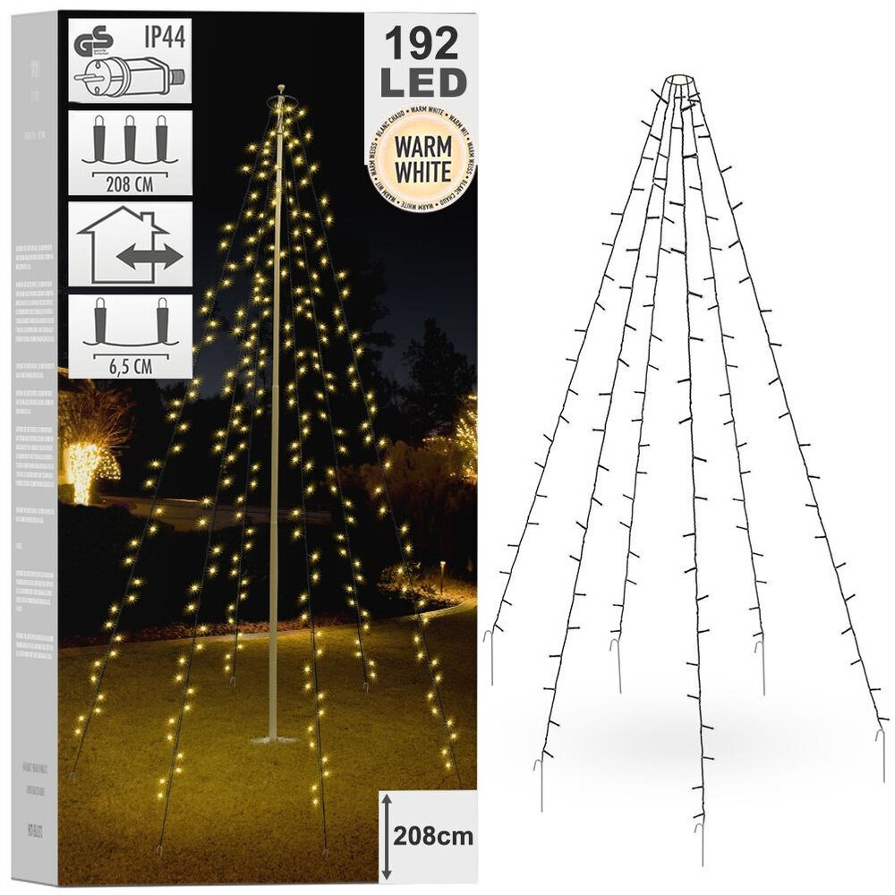 Kalėdinė girlianda, 192 LED, 208 cm. цена и информация | Girliandos | pigu.lt