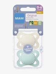 Čiulptukas Mam Original Natural Rubber Neutral, 0-6 mėn, 2 vnt. цена и информация | Пустышки | pigu.lt