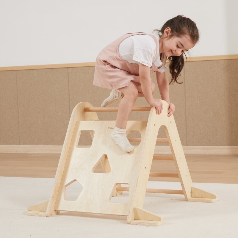 Laipiojimo trikampis Montessori Viga Pikler kaina ir informacija | Čiuožyklos, laipiojimo kopetėlės | pigu.lt