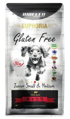 Biofeed Euphoria Gluten Free Junior Small&Medium su jautiena, 12kg kaina ir informacija | Sausas maistas šunims | pigu.lt