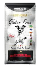 BioFeed Euphoria Gluten Free suaugusiems mažų veislių šunims su jautiena, 2 kg цена и информация | Сухой корм для собак | pigu.lt