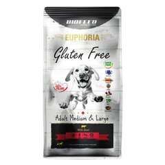 Biofeed Euphoria Gluten Free Adult Medium&Large su jautiena, 12kg kaina ir informacija | Sausas maistas šunims | pigu.lt