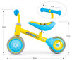 Triratis balansinis dviratis Milly Mally Micro Plus Giraffe, geltonas/mėlynas kaina ir informacija | Balansiniai dviratukai | pigu.lt