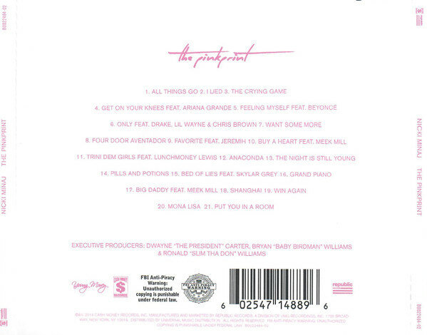 CD Nicki Minaj The Pinkprint kaina ir informacija | Vinilinės plokštelės, CD, DVD | pigu.lt