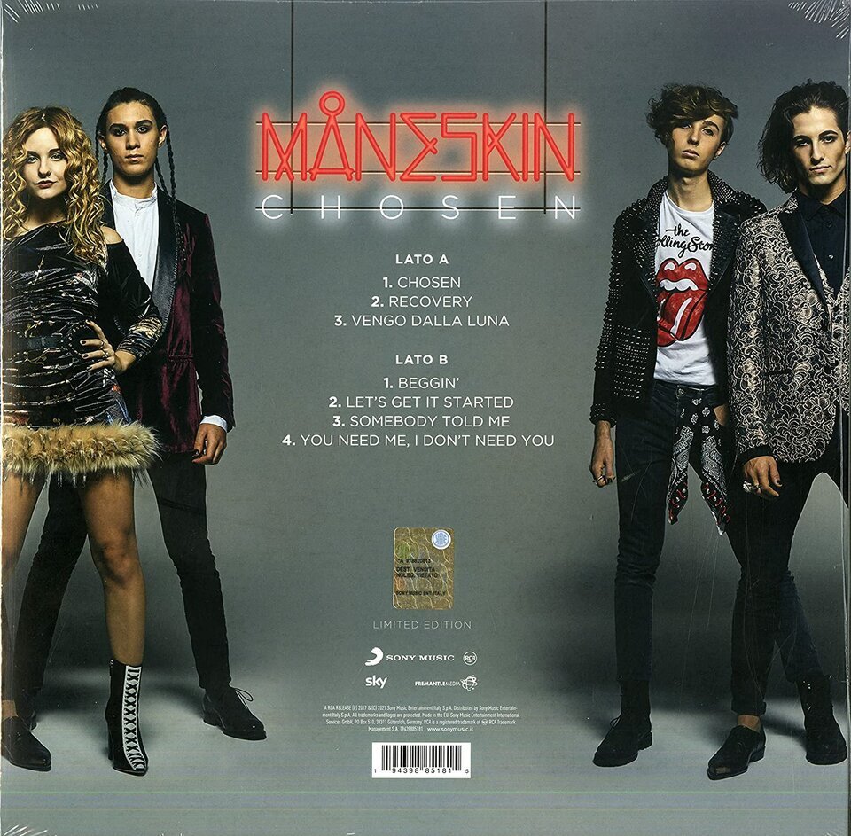 Vinilinė plokštelė Maneskin Chosen EP цена и информация | Vinilinės plokštelės, CD, DVD | pigu.lt