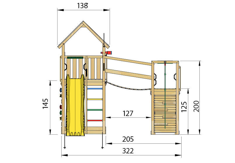 Žaidimų aikštelė Jungle Gym Lodge Clutter Bridge kaina ir informacija | Vaikų žaidimų nameliai | pigu.lt